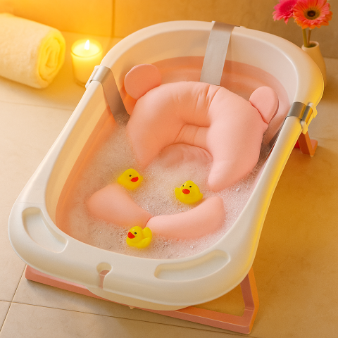 Cadite - Cadita Pliabila pentru Bebelusi cu Perna si Termometru Digital – Girl