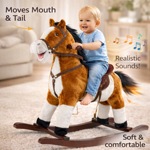 Caluti balansoar - Calut balansoar maro deschis misca gura coada sunete 74 cm