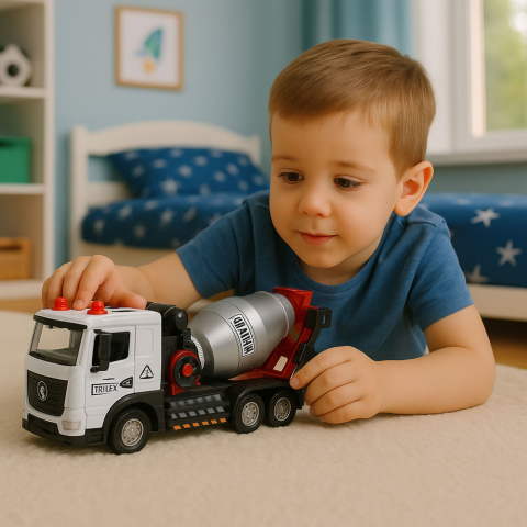 Seturi camion - Autobetoniera Constructii cu Cabina Metalica, Cuva Rotativa, Lumini si Sunete