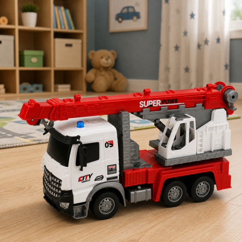 Camion cu macara si telecomanda RC mobila rotativa 1:14, 6 ani+ [4]