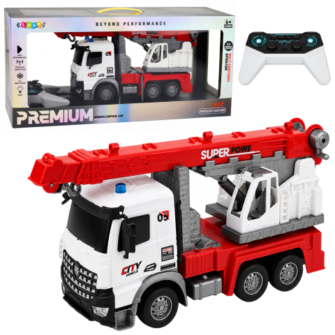 Jucarii cu telecomanda (RC) - Camion cu macara si telecomanda RC mobila rotativa 1:14, 6 ani+