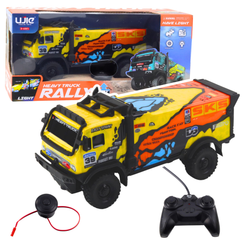 Jucarii cu telecomanda (RC) - Camion cu telecomanda Truck Rally cu Sunete Galben, 3 ani+