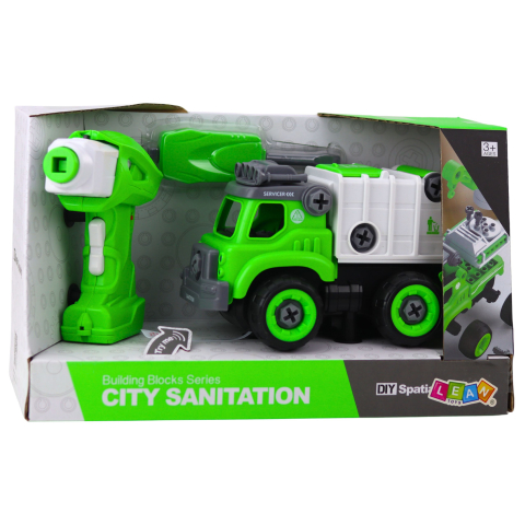 Camion de gunoi cu telecomanda si surubelnita 2 in 1 Lean Toys, 3 ani+ [3]