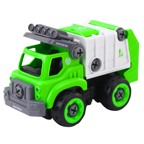 Camion de gunoi cu telecomanda si surubelnita 2 in 1 Lean Toys, 3 ani+ [1]