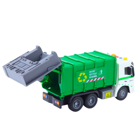 Camion de Gunoi cu Pubela Lumini si Sunete Verde 1:16 [4]