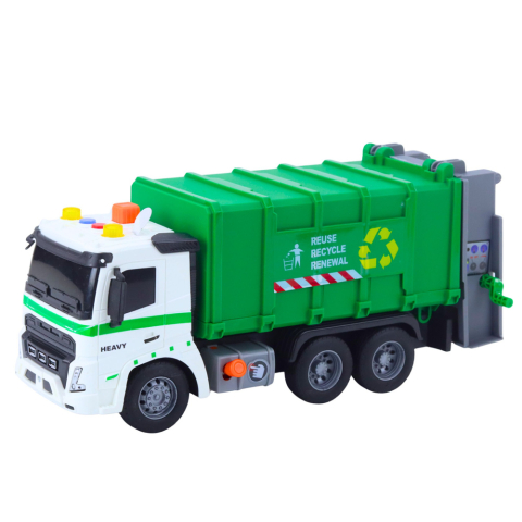 Camion de Gunoi cu Pubela Lumini si Sunete Verde 1:16 [3]