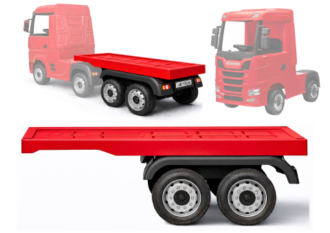 Vehicule electrice copii - Camion Electric Mercedes Scania Actros HL358 Roșu cu Semiremorcă