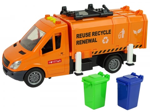 camion-gunoi-portocaliu-sunete-friction-drive-benzi-colectare-Bebelul [1]