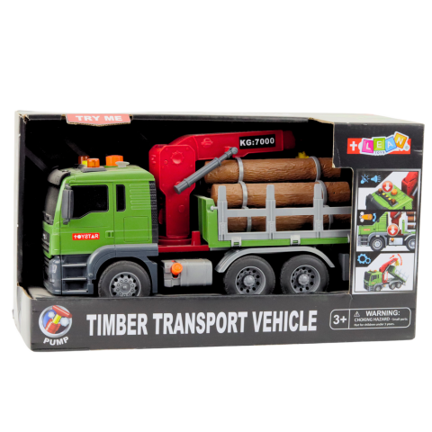 Camion pentru Transport Busteni cu Macara 1:14, Lumini si Sunete, Busteni Inclusi, Baterii Incluse, 3 Ani+ [3]