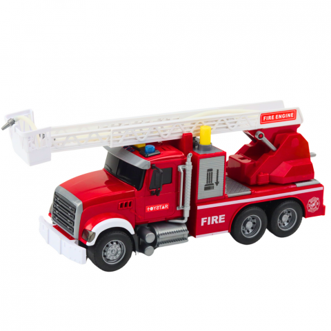 Camion pompieri ROSU scara mobila lumini sunete functie stropire apa baterii incluse [1]