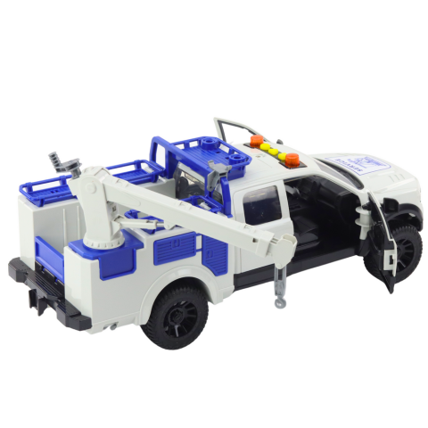 Camion service cu macara lumini sunete alb 1:12 [3]