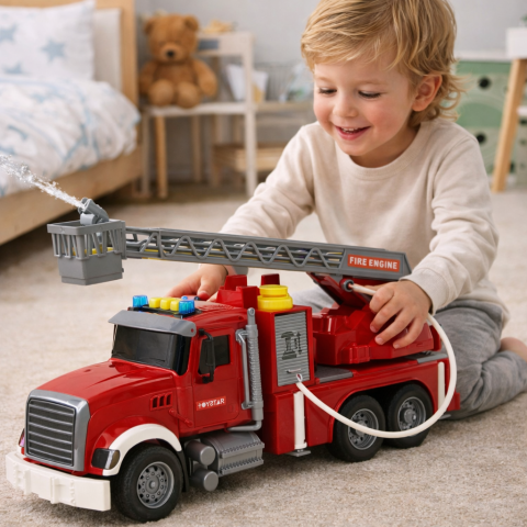 Jucarii Copii - Masina de Pompieri Rosie cu Apa Lumini si Sunete