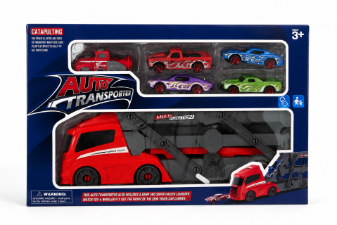 Camion transportor auto cu catapulta si 4 masinute de curse 3+ ani [1]