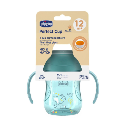 Cana 360 de grade, anticurgere, cu manere, 200 ml, Chicco Perfect Cup 180684, Albastru [4]