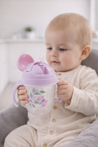 Biberoane - Cana cu Pai si Greutate 1464/05 Sippy Cup Purple pentru Copii 6+ luni