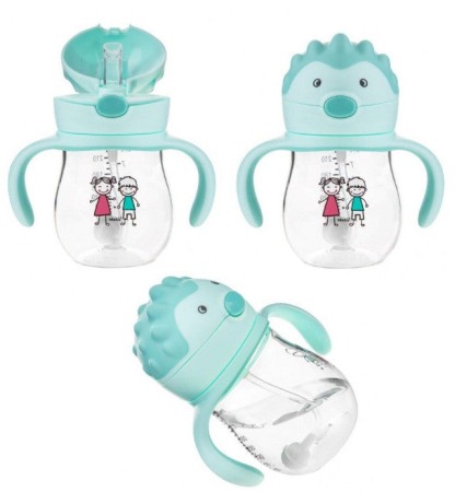 Bebe la masa - Cana cu pai si manere, Akuku, pentru bebeluși, 250 ml, 9 luni+