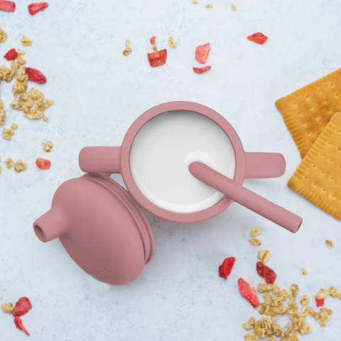 Cana din silicon cu pai, AppeKids - ROZ [3]