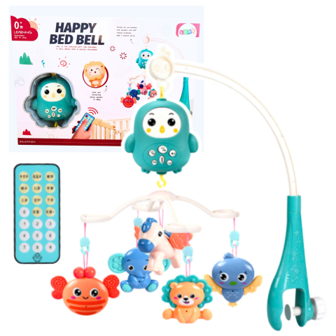 Jucarii cu telecomanda (RC) - Carusel muzical pentru patut cu telecomanda Blue Lullabies, 0 luni+