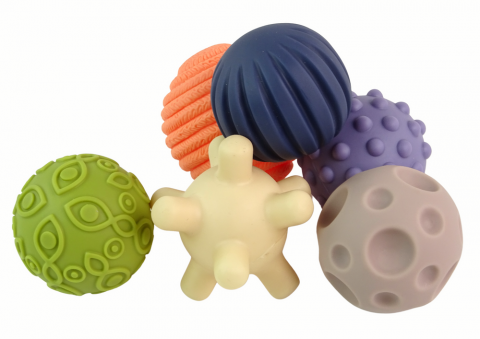 set-6-mingi-senzoriale-colorate-cauciuc-moale-6luni-Bebelul [1]