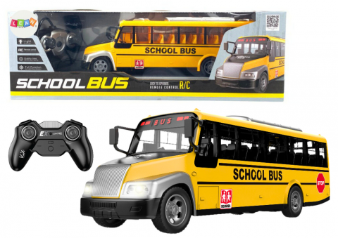 Masinute R/C - autobuz-scolar-telecomanda-galben-lumini-tractiune-Bebelul