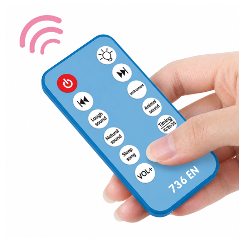 Carusel pentru patut cu proiector telecomanda si melodii Albastru, 0 luni+ [3]