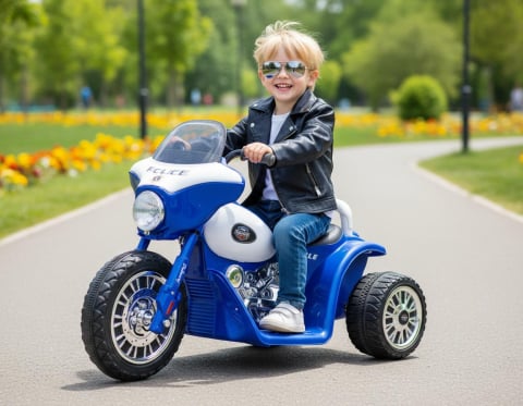 Motociclete electrice - Motocicleta electrica pentru copii 6V – Chopper POLICE