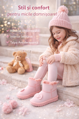 Cizme roz imblanite - Flower [4]