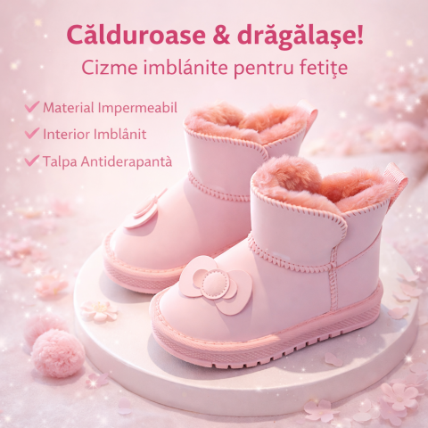 Cizme roz imblanite - Flower [3]