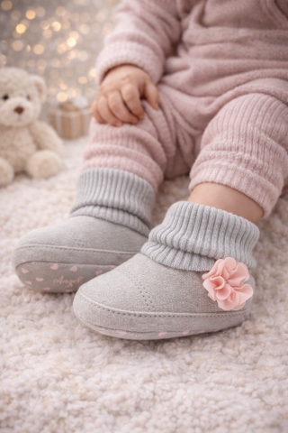 Imbracaminte, incaltaminte - Cizmulite fetite gri - Angle