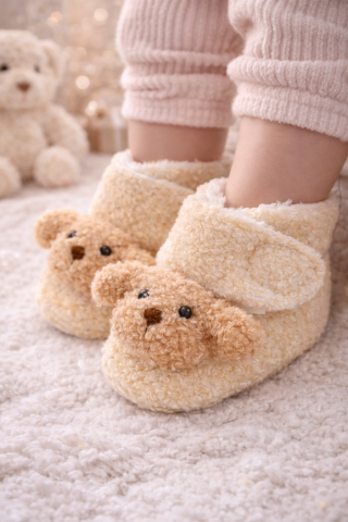 Imbracaminte, incaltaminte - Cizmulite imblanite crem - Oita