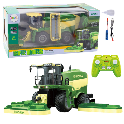 Jucarii cu telecomanda (RC) - Combina agricola cu cositori si efect de abur R/C 1:24, 3 ani+
