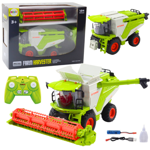 Jucarii cu telecomanda (RC) - Combina agricola cu telecomanda 2in1 si efect de fum 1:24, 3 ani+