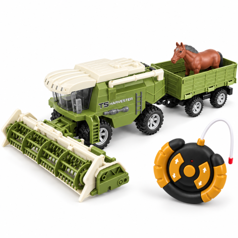 Combina agricola RC T5 Harvester cu remorca si cal, telecomanda, 60x12x24 cm, 3 ani+ [4]