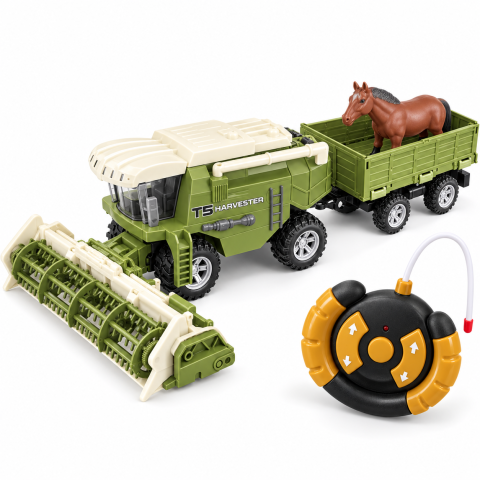 Combina agricola RC T5 Harvester cu remorca si cal, telecomanda, 60x12x24 cm, 3 ani+ [1]