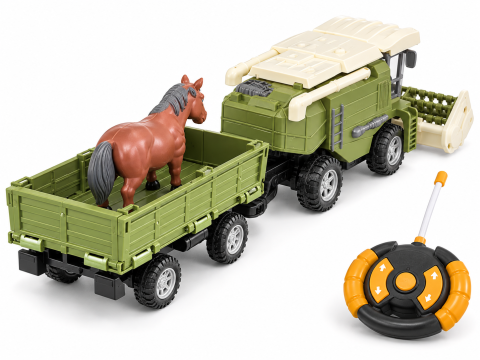 Combina agricola RC T5 Harvester cu remorca si cal, telecomanda, 60x12x24 cm, 3 ani+ [5]