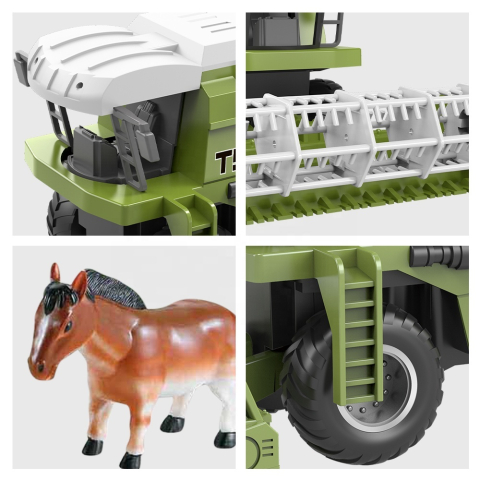 Combina agricola RC T5 Harvester cu remorca si cal, telecomanda, 60x12x24 cm, 3 ani+ [10]