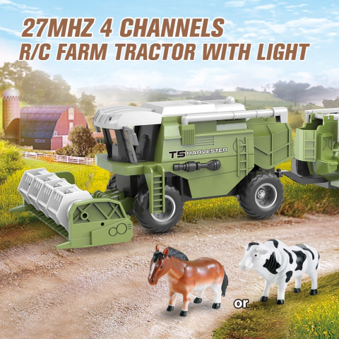 Combina agricola RC T5 Harvester cu remorca si cal, telecomanda, 60x12x24 cm, 3 ani+ [9]