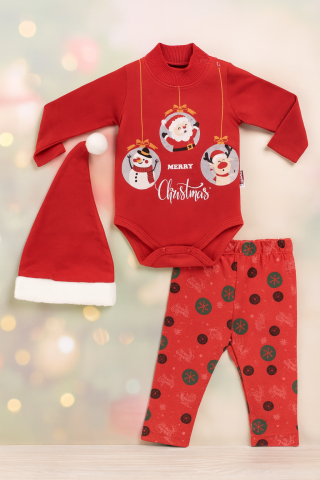 Compleuri Craciun - Compleu Merry Christmas 3 piese HOHOHO