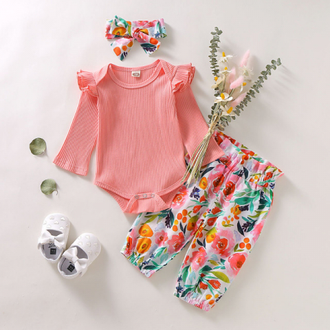 Costumase fetite - Compleu pentru fetite cu body ROZ