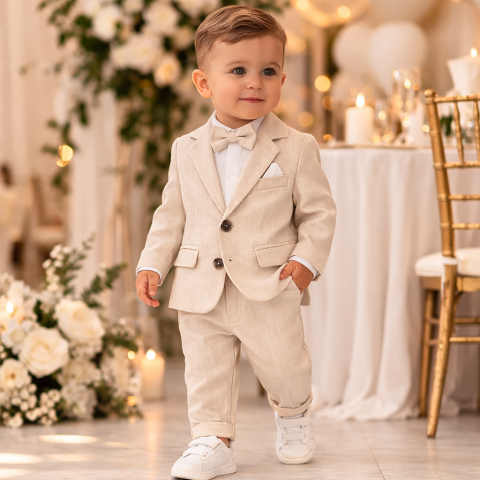 Costume evenimente - Costum baieti Concept crem elegant