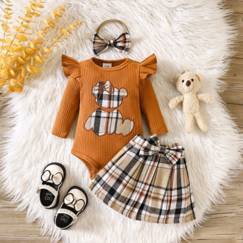 Imbracaminte, incaltaminte - Costumas cu body MARO si fustita in carouri - Teddy