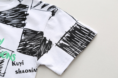 Costumas cu tricou ALB si blugi pentru baietei - Bear [6]