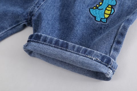 Costumas pentru baietei cu tricou VERDE tip polo - Dino [5]