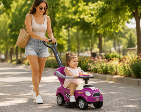 Ride-on - Masinuta RIDE ON copii violet maner parental 18 + Bebelul