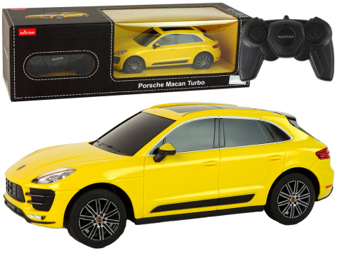 Jucarii cu telecomanda (RC) - masinuta-rc-porsche-macan-turbo-galbena-1-24-telecomanda-6ani-Bebelul