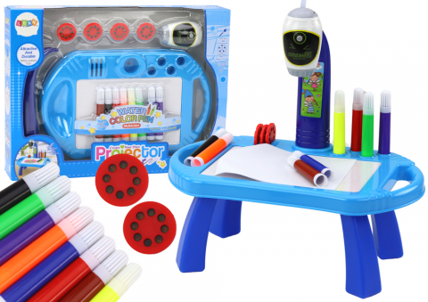 Creative - proiector-desen-copii-masa-lumini-markere-albastru-Bebelul