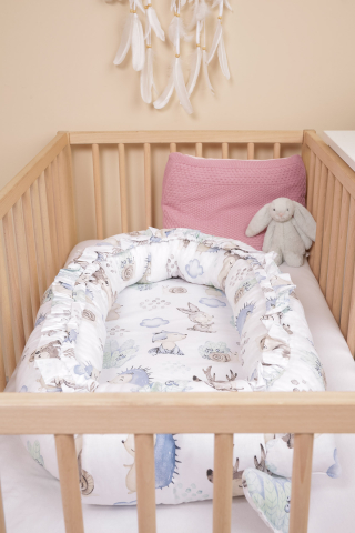 Cuib bebe velvet 80x45 stroll albastru + perna [6]