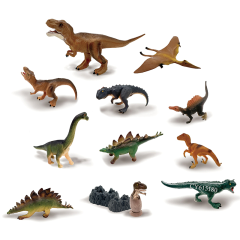 Dinozaur gigant T-Rex pe rotite, cu sunete, lumini si efect de ceata, figurine incluse, 95 cm, maro, 3 ani+ [5]