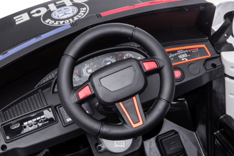 Mașină electrică de poliție pentru copii BBH-021, Alb [8]