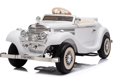 Mașinuță Electrică Mercedes 540K Alb Retro [1]